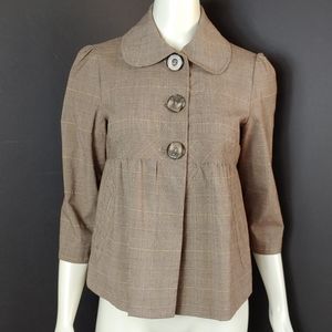 Candie's Large Tartan Plaid Blazer Coat Jacket